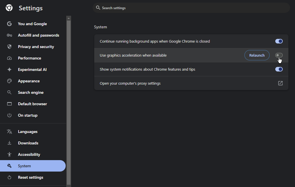 Use graphics acceleration when available