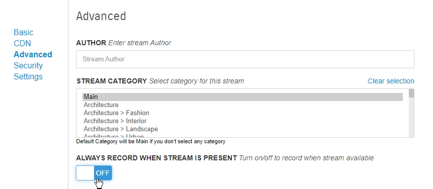 Always Record When Stream Is Present Off
